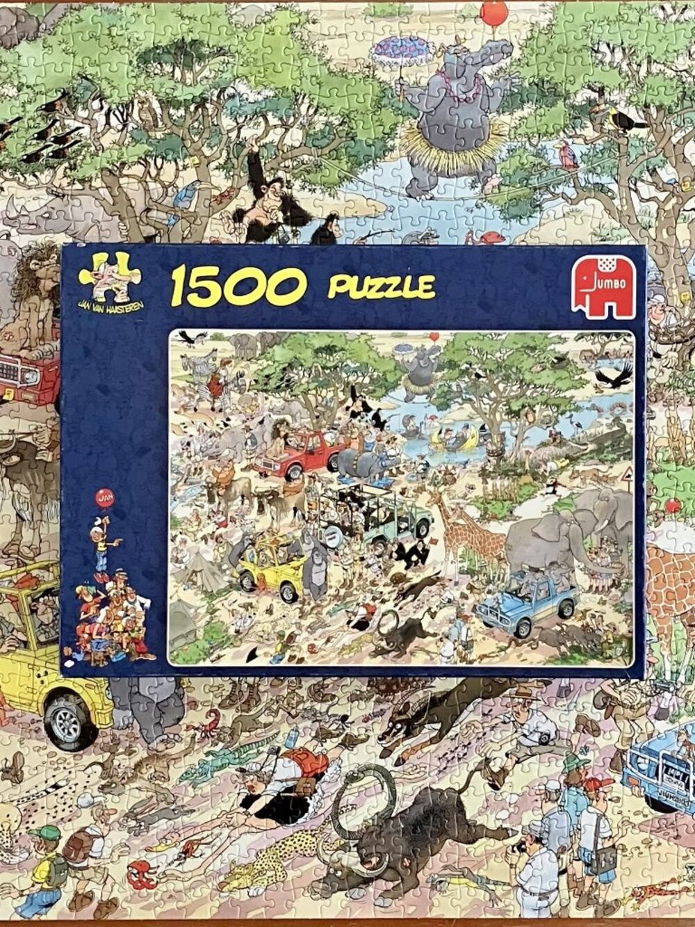 Jumbo SAFARI 1500 Piece Jigsaw Puzzle Jan Van Haasteren 17016 Wild Animals 2010
